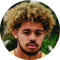 Young man with blonde curly hair on LivCam.